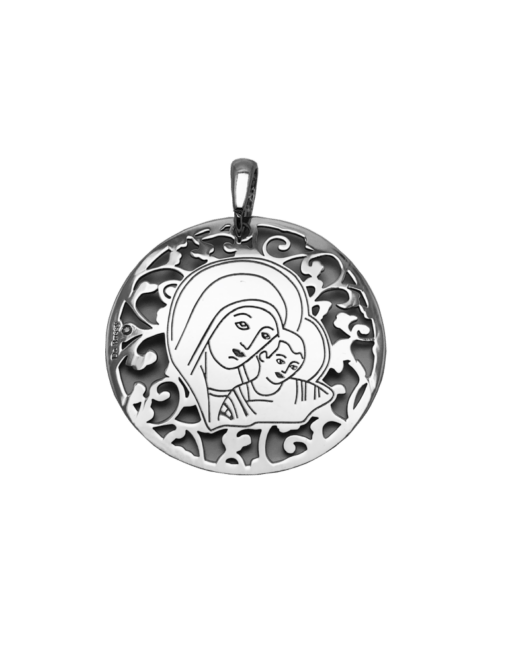 medalla virgen del camino en plata de ley y diamante 35mm e1652275369690 artículos religiosos neocatecumenales